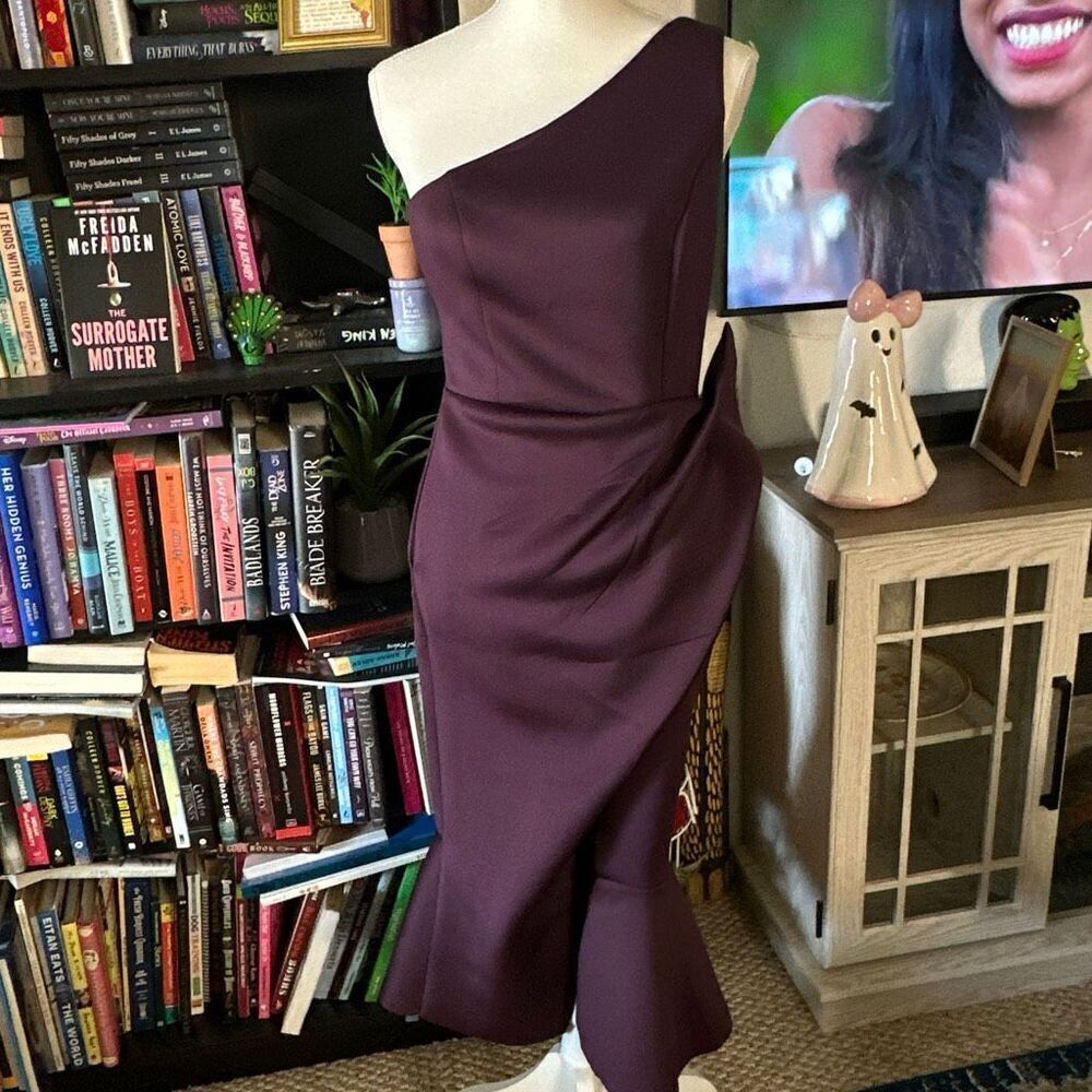 ASOS Size 6 tulip one shoulder dress Burgundy Dress